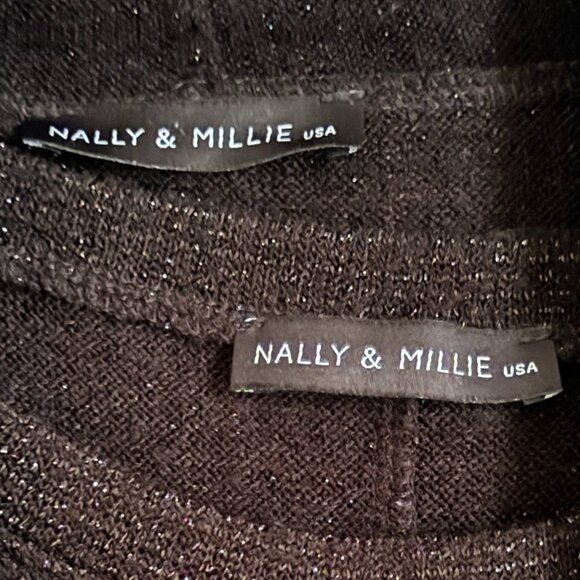Nally & Millie Black Metallic Swing Tank Cardigan Set - Size Large/XLarge - Picture 3 of 10